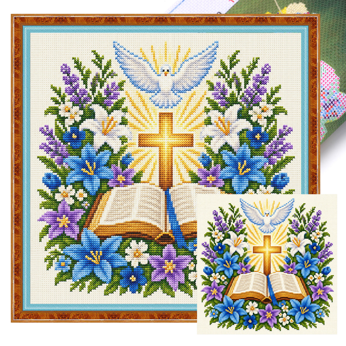 Bibel - Vollständiges 11CT Stempel-Kreuzstich-Set 45x45CM - Huacan