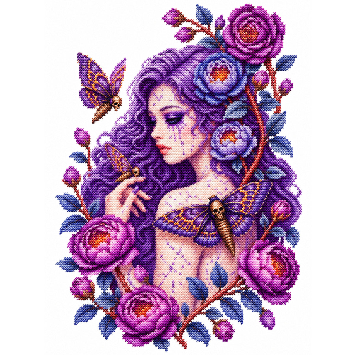 Purple Fairy - Full 14CT Stamped Cross Stitch 40x30CM - Huacan