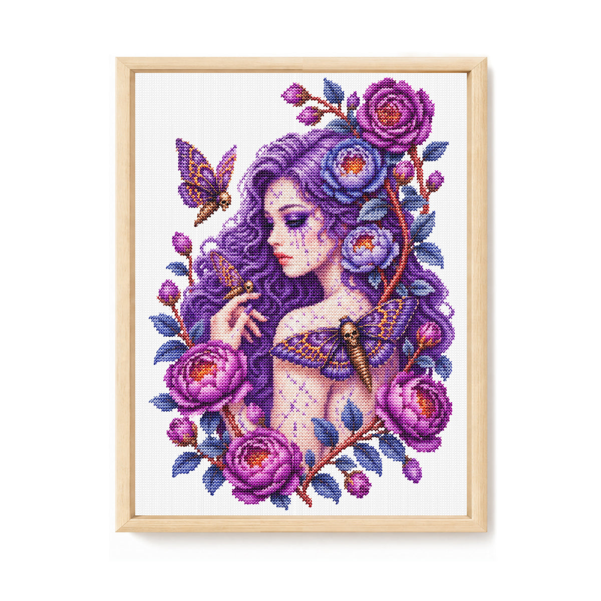 Purple Fairy - Full 14CT Stamped Cross Stitch 40x30CM - Huacan