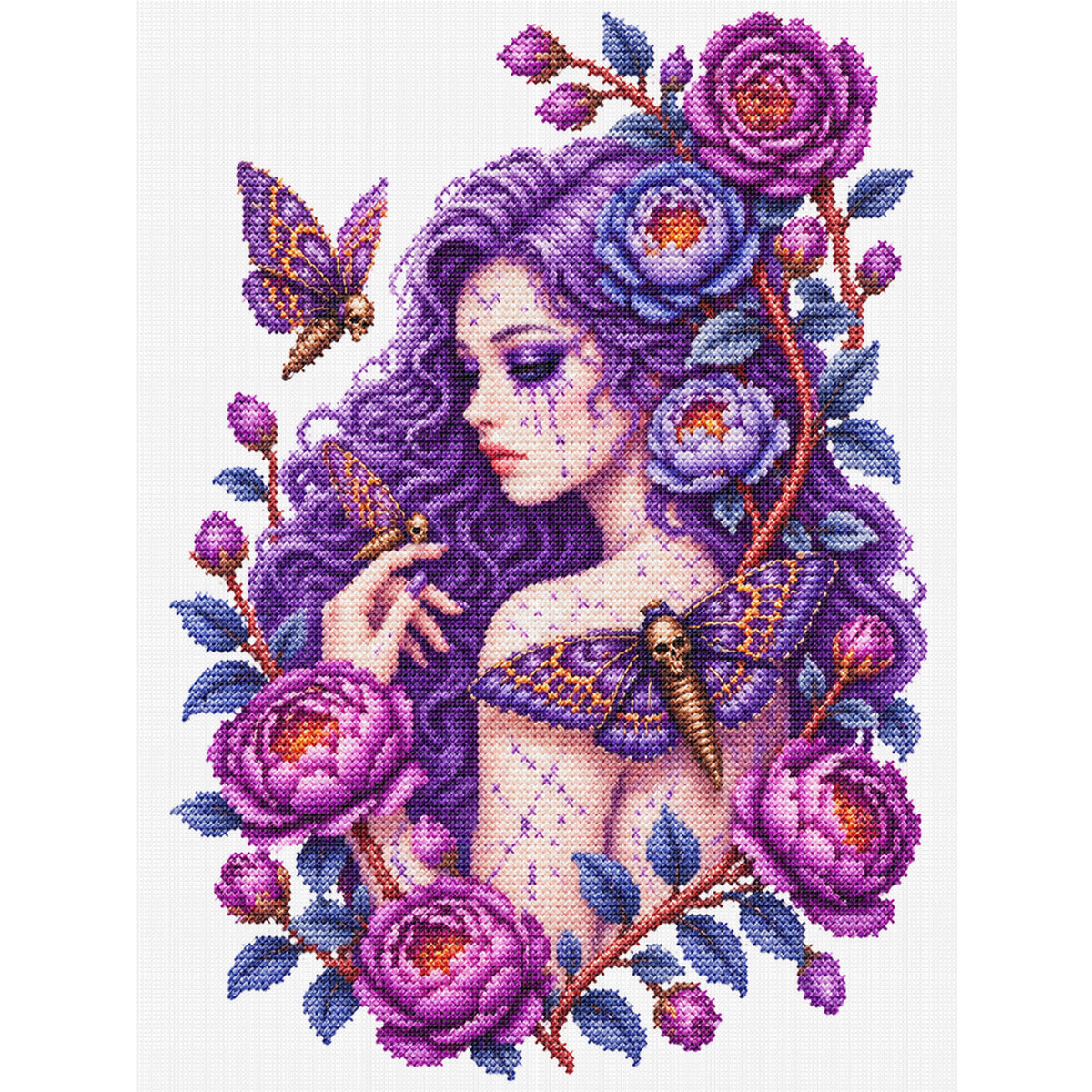 Purple Fairy - Full 14CT Stamped Cross Stitch 40x30CM - Huacan