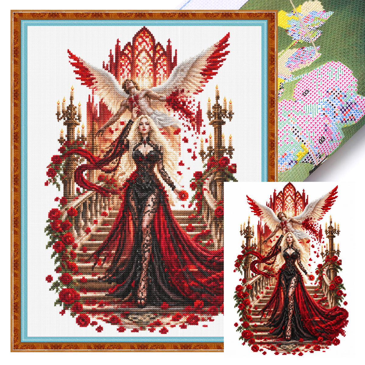 Purple Fairy - Full 14CT Stamped Cross Stitch 40x30CM - Huacan