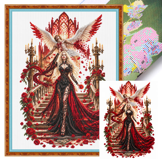 Lila Fee – Vollständiges 14CT-Stempel-Kreuzstichset 40x30 cm – Huacan