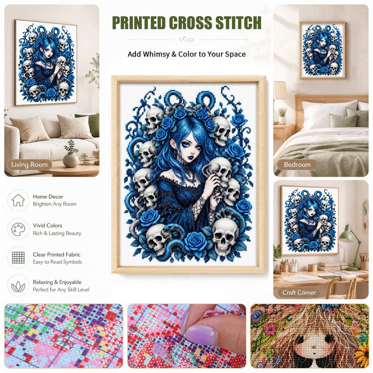 Purple Fairy - Full 14CT Stamped Cross Stitch 40x30CM - Huacan