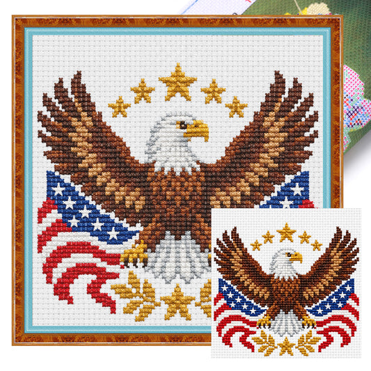 Adler-Emblem – Vollflächiges Kreuzstich-Set 20x20 cm – Huacan