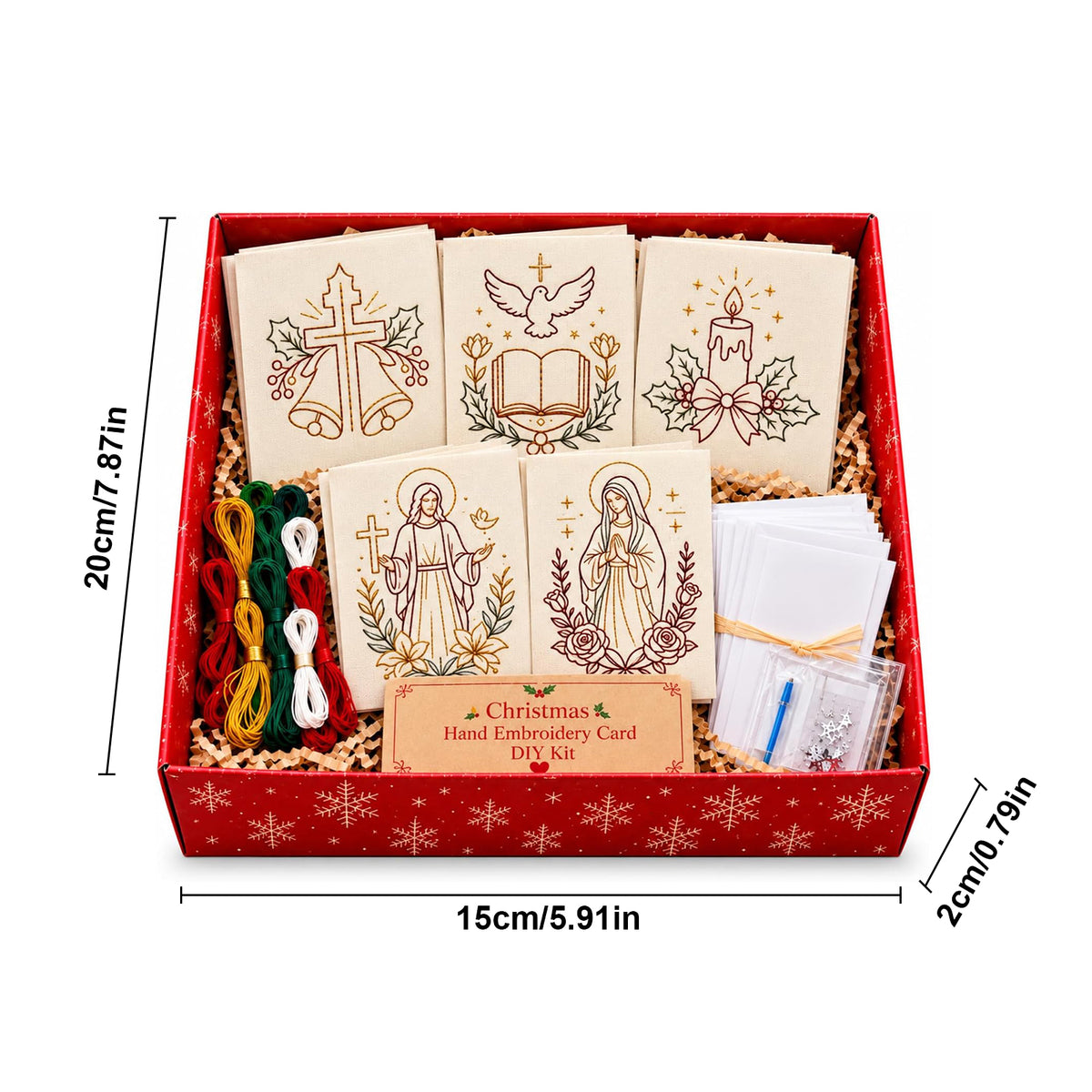 Embroidery Starter Kit with Pattern Religious Christmas 5Pcs
