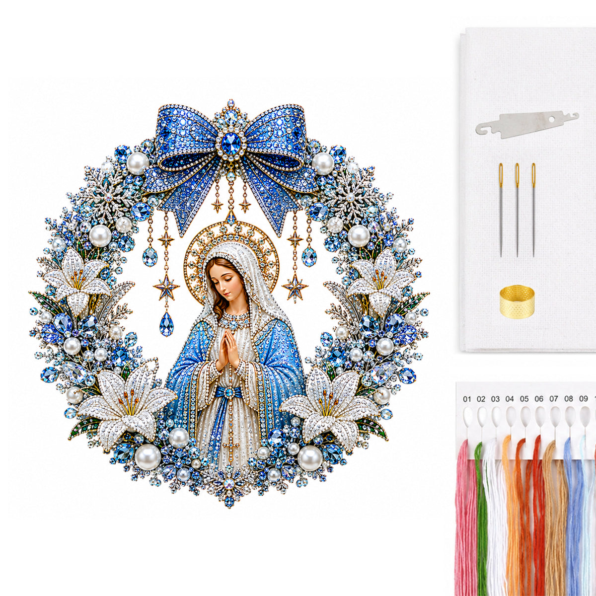 Virgin Mary - Full 14CT Counted Cross Stitch 40x40CM - Huacan