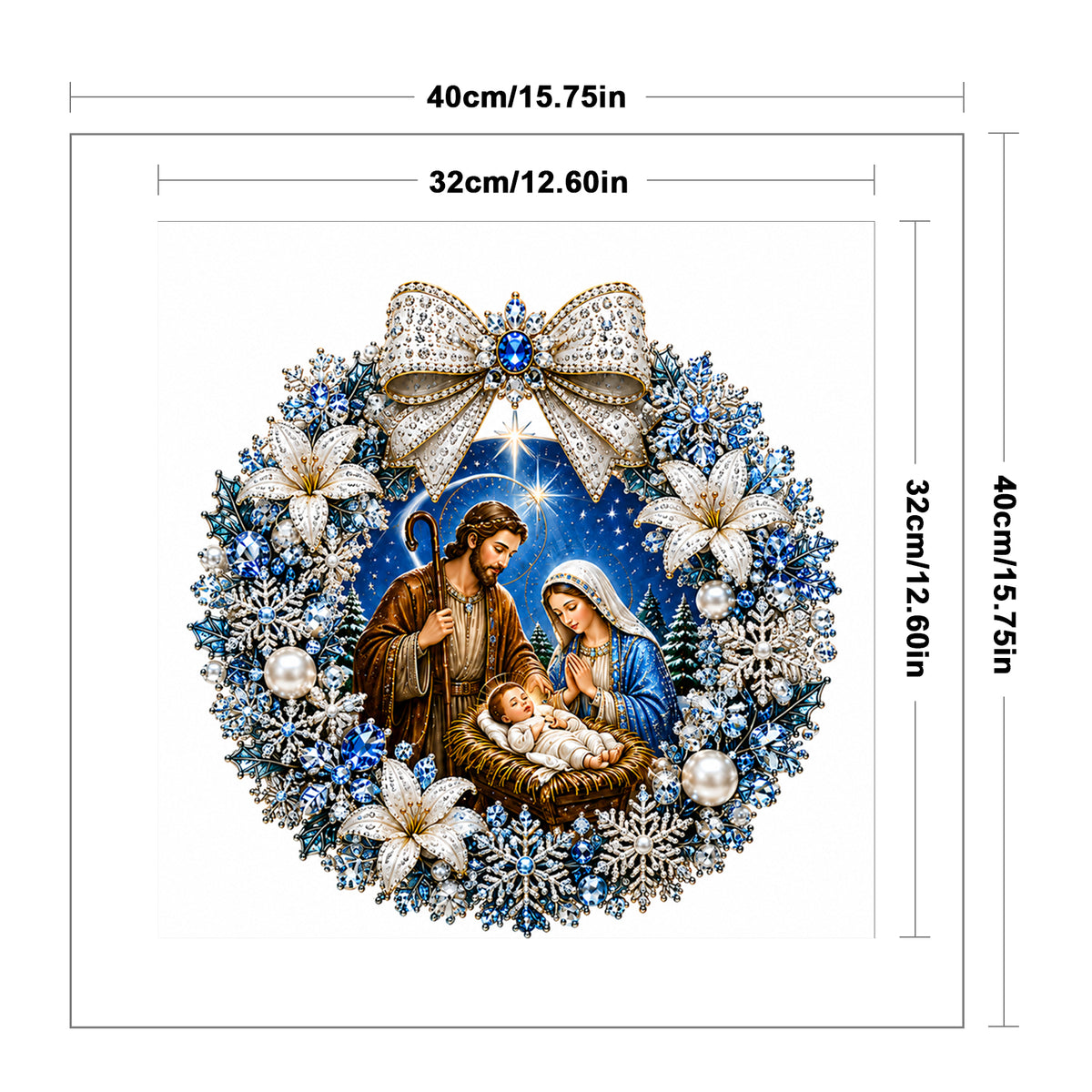 Nativity Of Jesus - Full 14CT Counted Cross Stitch 40x40CM - Huacan