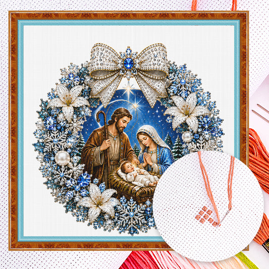 Geburt Jesu – Vollständiges 14CT gezähltes Kreuzstichset 40x40CM – Huacan
