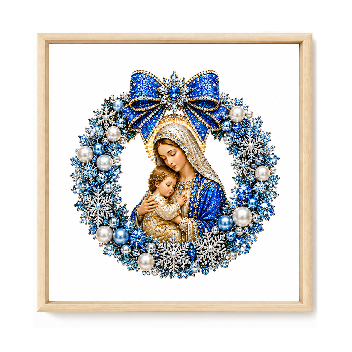 Virgin Mary And Child - Full 14CT Counted Cross Stitch 40x40CM - Huacan