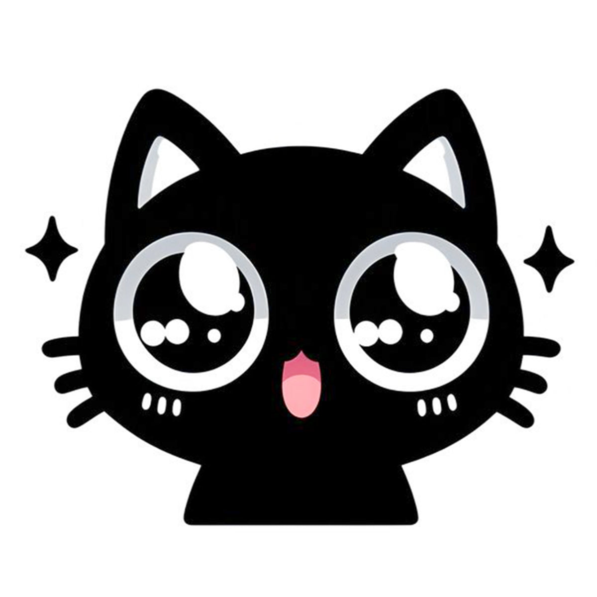 Glitzernde große Augen schwarze Katze - Vollständiges 11CT Stempel-Kreuzstich-Set 40x40CM - Huacan