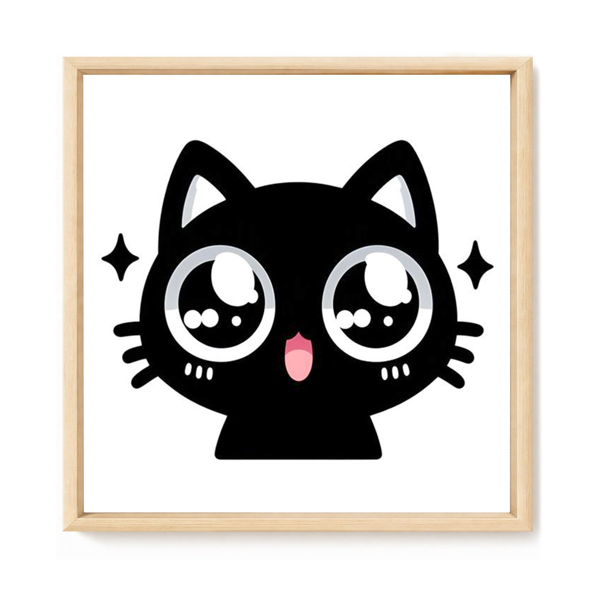 Glitzernde große Augen schwarze Katze - Vollständiges 11CT Stempel-Kreuzstich-Set 40x40CM - Huacan