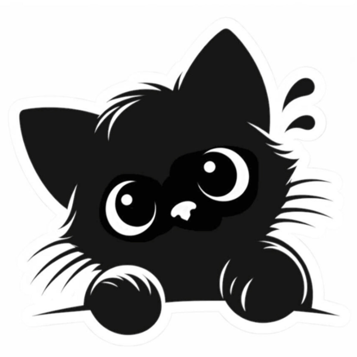 Head Tilt Winking Black Cat - Full 11CT Stamped Cross Stitch 40x40CM - Huacan