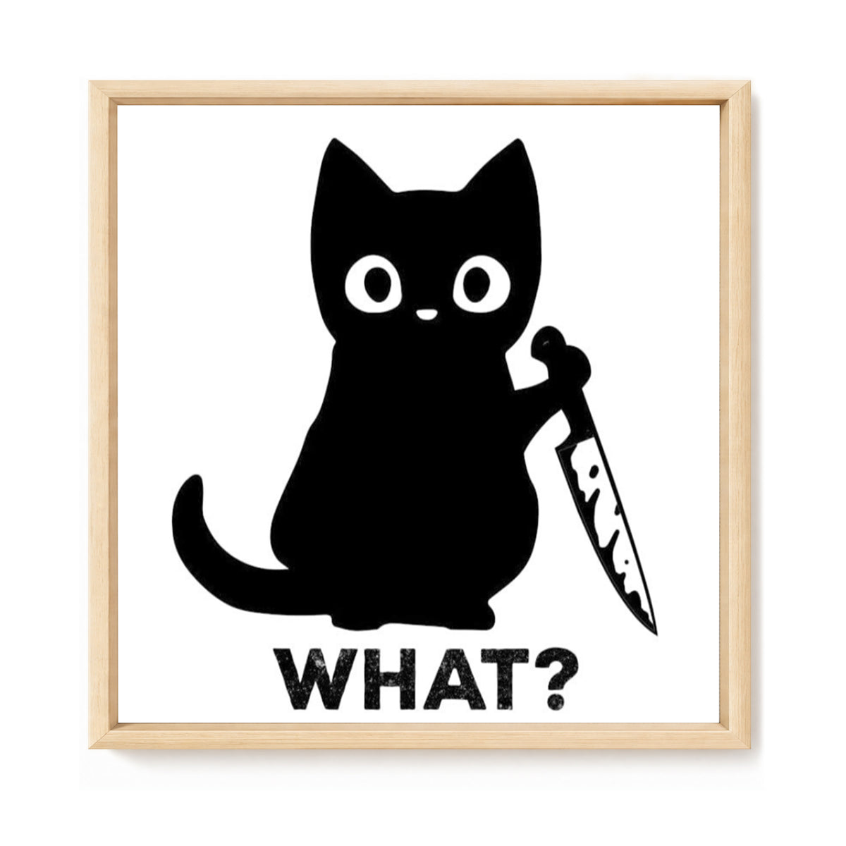 Holding Sign “What?” - Full 11CT Stamped Cross Stitch 40x40CM - Huacan