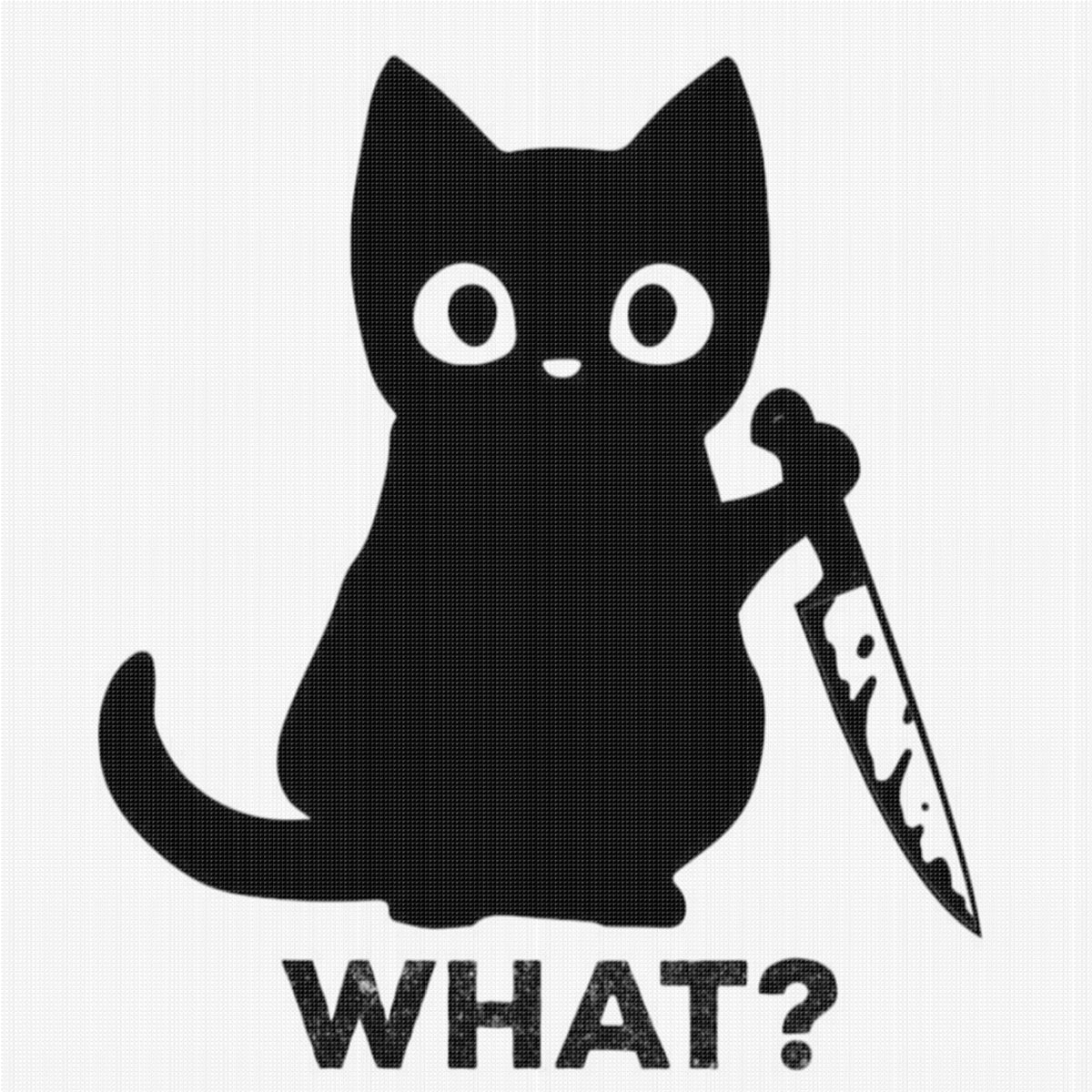 Holding Sign “What?” - Full 11CT Stamped Cross Stitch 40x40CM - Huacan