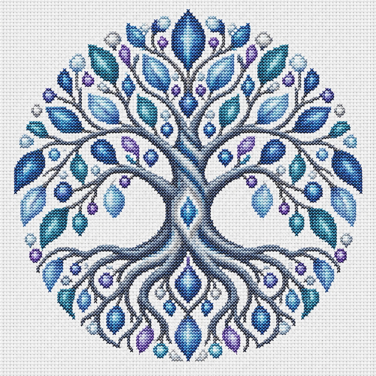Color Tree - Full Stamped Cross Stitch 25x25CM - Huacan
