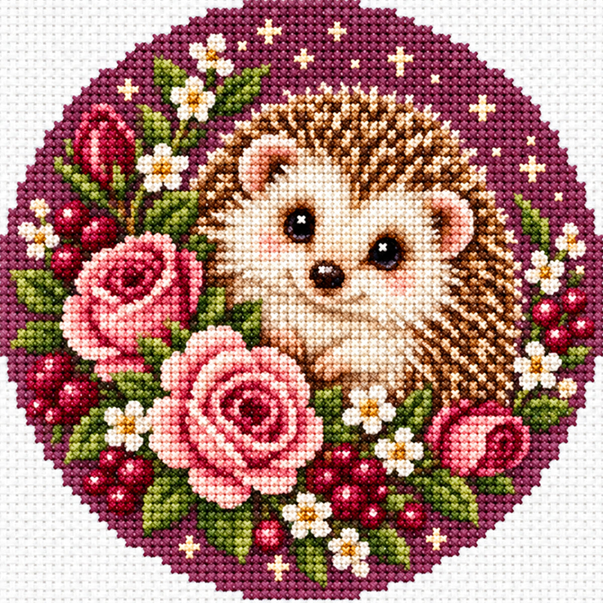 Moon Rose - Full Stamped Cross Stitch 20x20CM - Huacan
