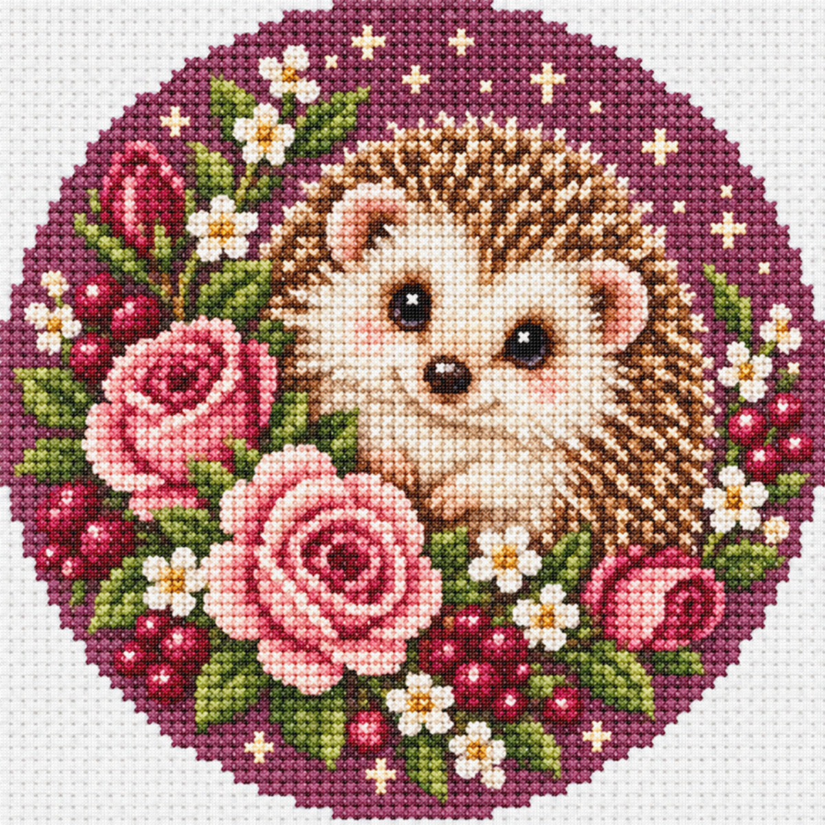 Moon Rose - Full Stamped Cross Stitch 20x20CM - Huacan