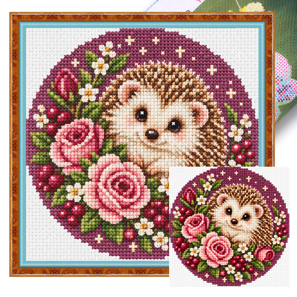 Moon Rose - Full Stamped Cross Stitch 20x20CM - Huacan