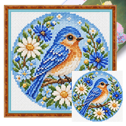 Igel Daisy – Vollständiges gestanztes Kreuzstich-Set 20x20 cm – Huacan