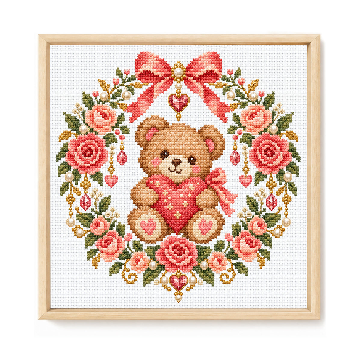 Süßer Bär – Vollständiges 14CT-Stempel-Kreuzstichset 30x30CM – Huacan