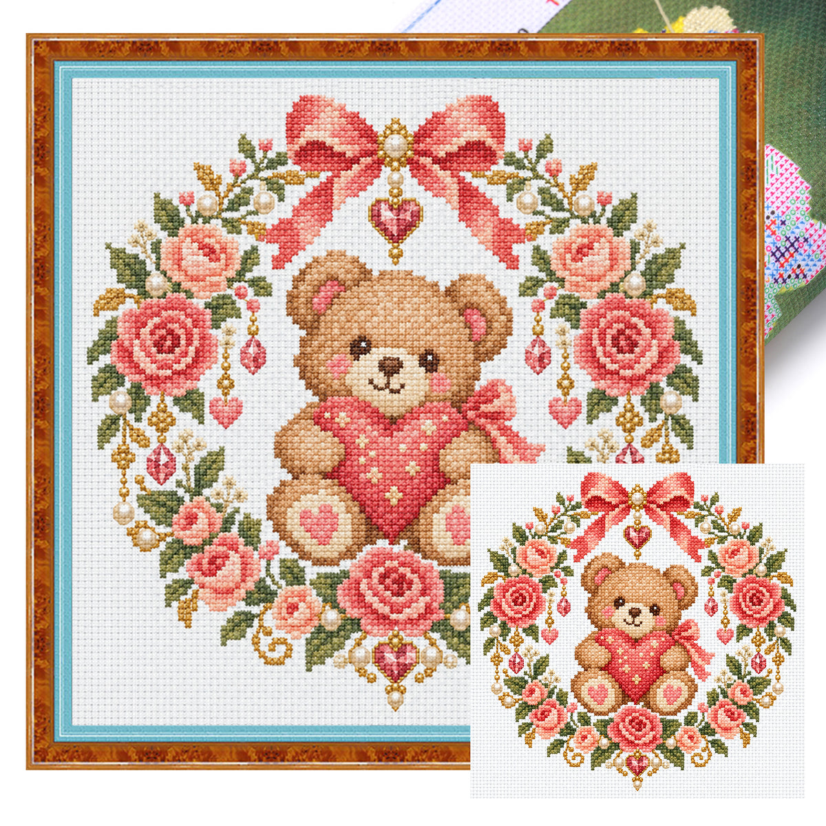 Süßer Bär – Vollständiges 14CT-Stempel-Kreuzstichset 30x30CM – Huacan