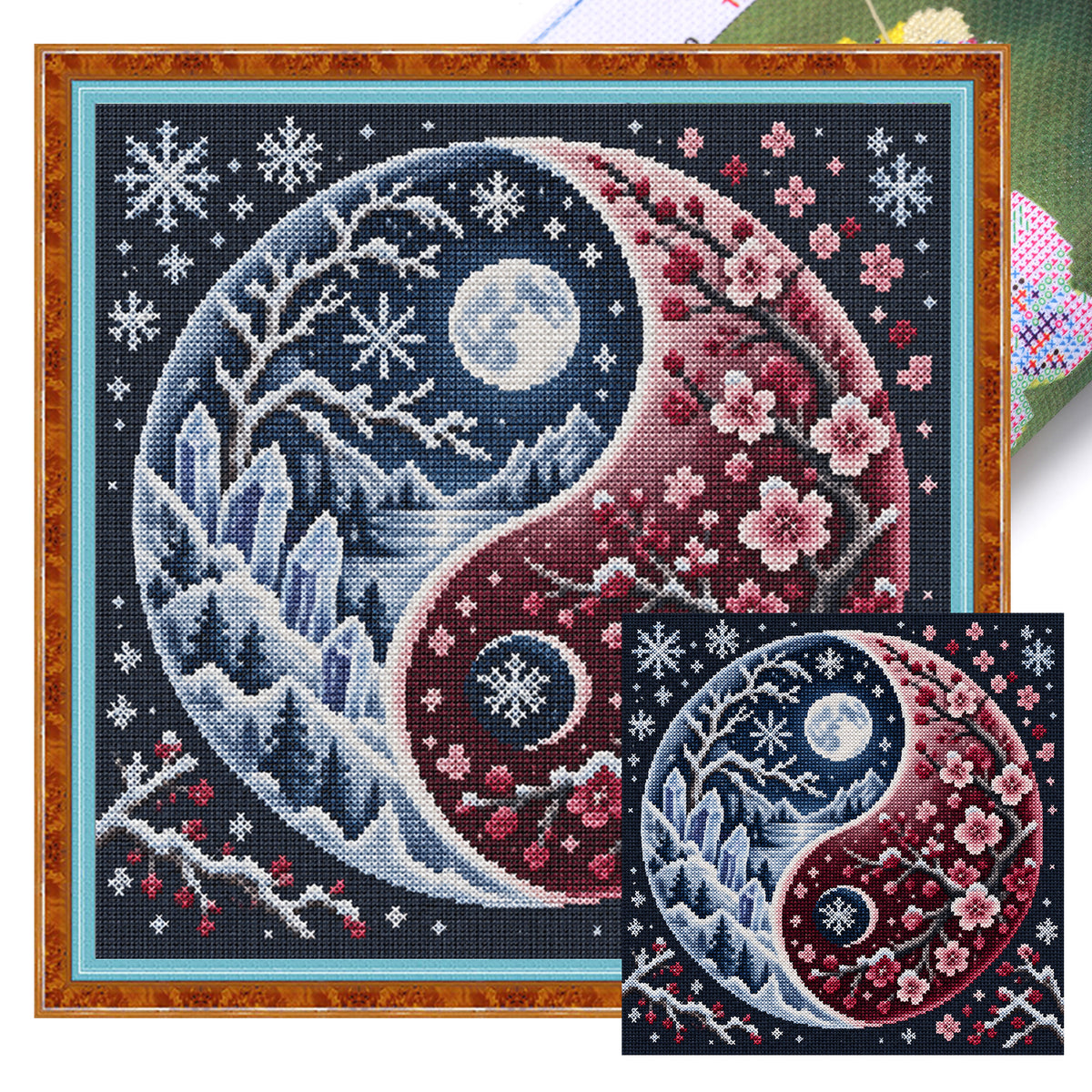Snow Plum - Full 11CT Stamped Cross Stitch 45x45CM - Yishu