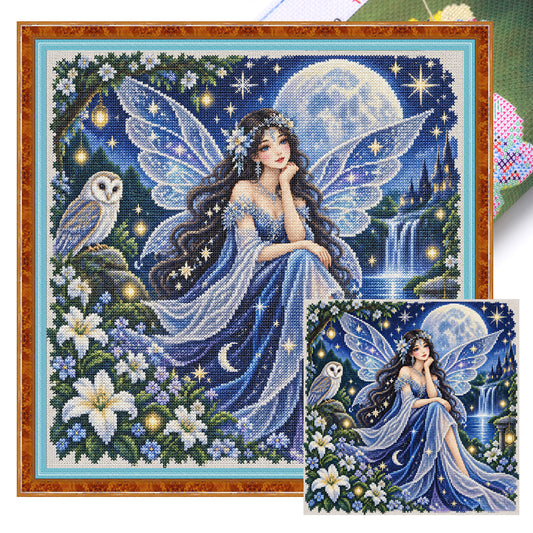 Mondfee - Vollständiges 11CT Stempel-Kreuzstich-Set 45x45CM - Yishu