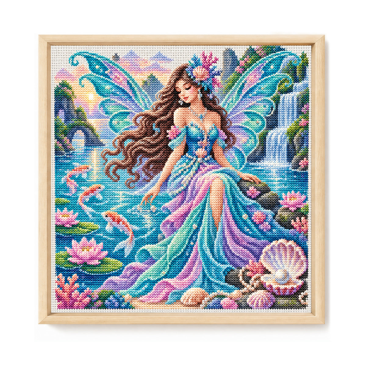 Feen-See - Vollständiges 11CT Stempel-Kreuzstichset 45x45CM - Yishu