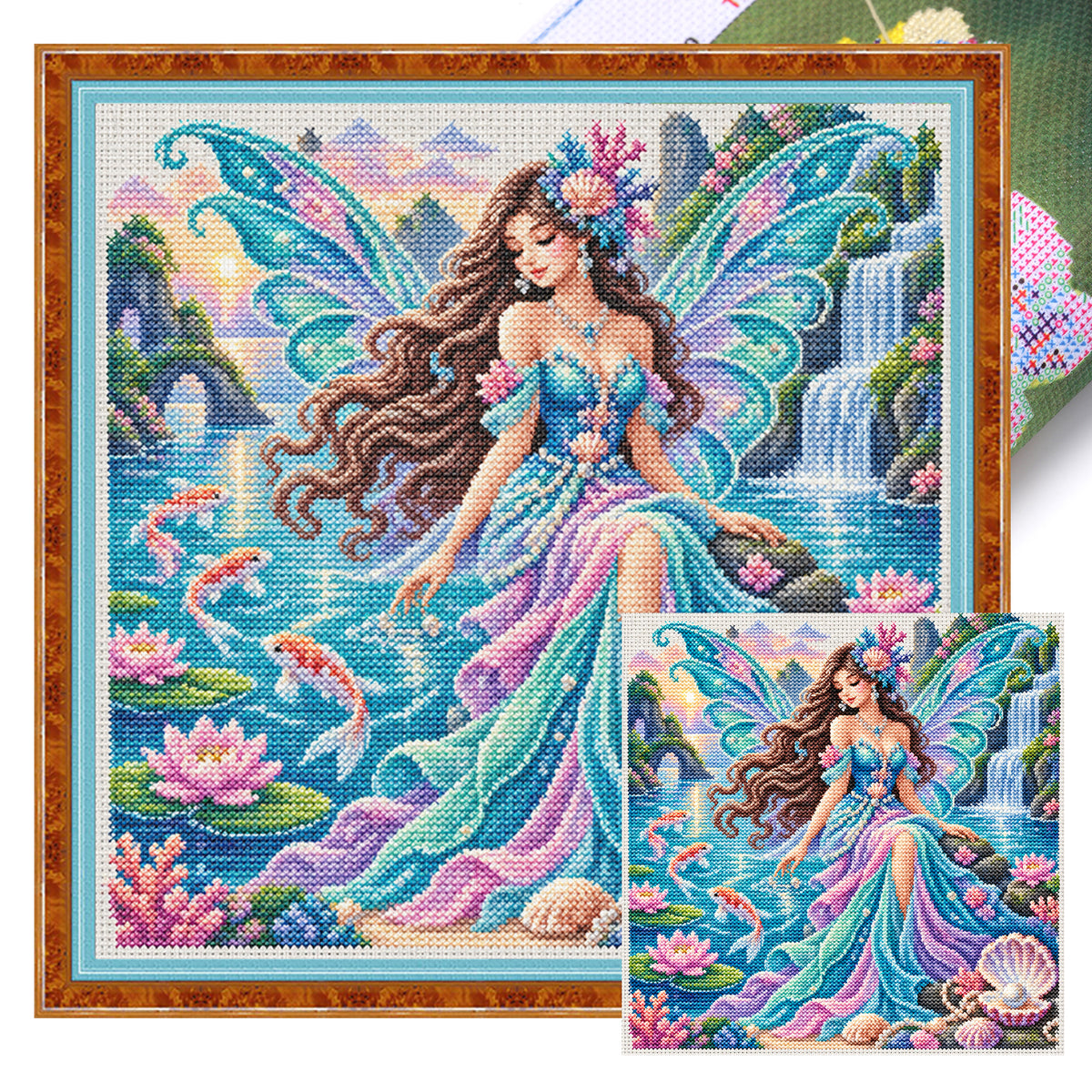 Feen-See - Vollständiges 11CT Stempel-Kreuzstichset 45x45CM - Yishu