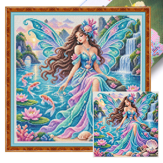 Feen-See - Vollständiges 11CT Stempel-Kreuzstichset 45x45CM - Yishu