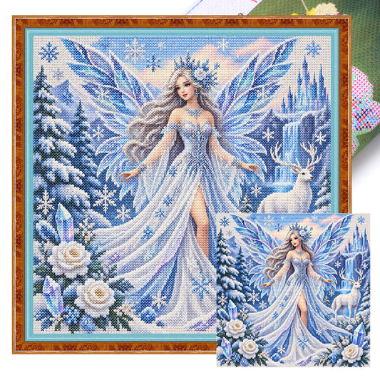 Eisfee - Vollständiges 11CT gestempeltes Kreuzstich-Set 45x45CM - Yishu