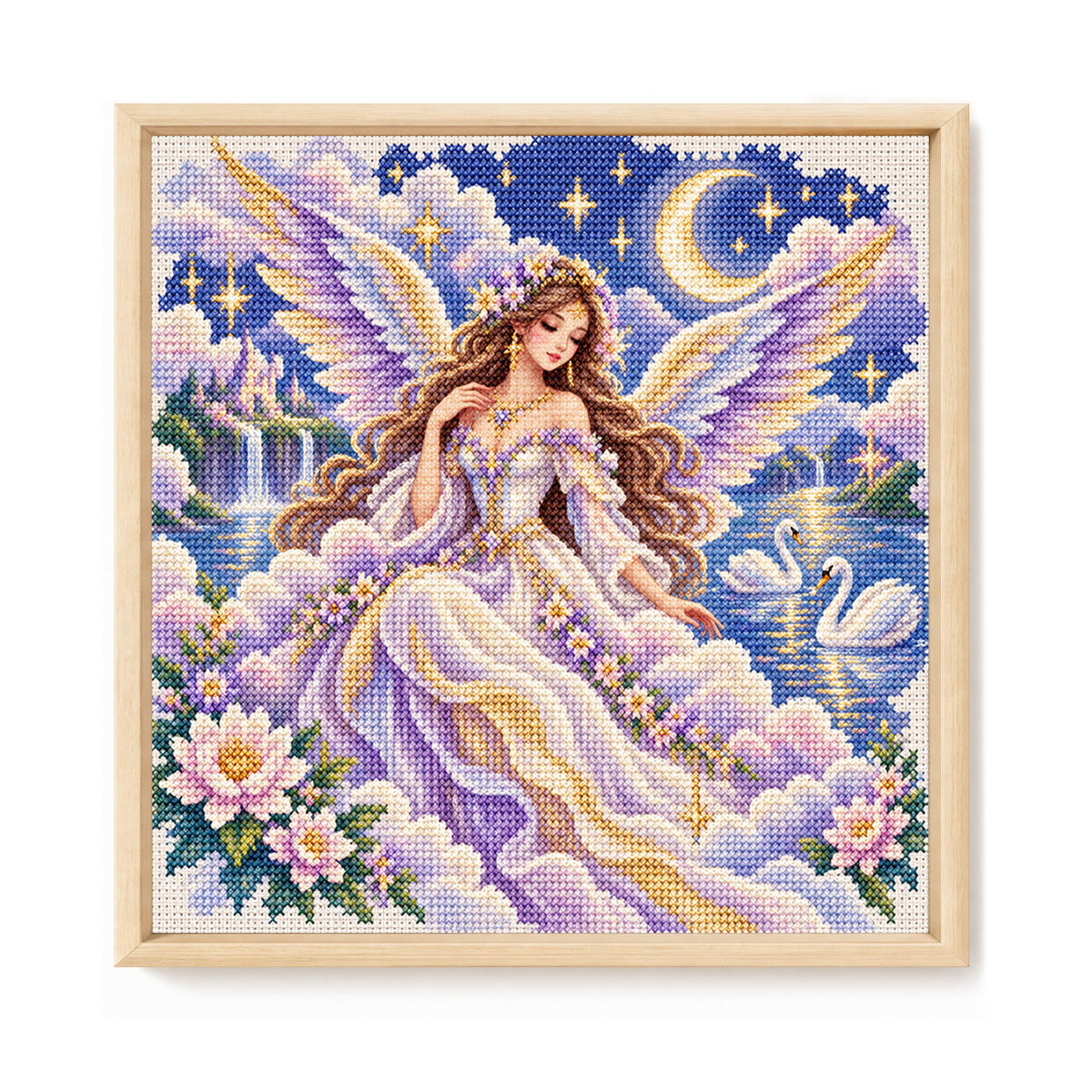 Star Angel - Full 11CT Stamped Cross Stitch 45x45CM - Yishu