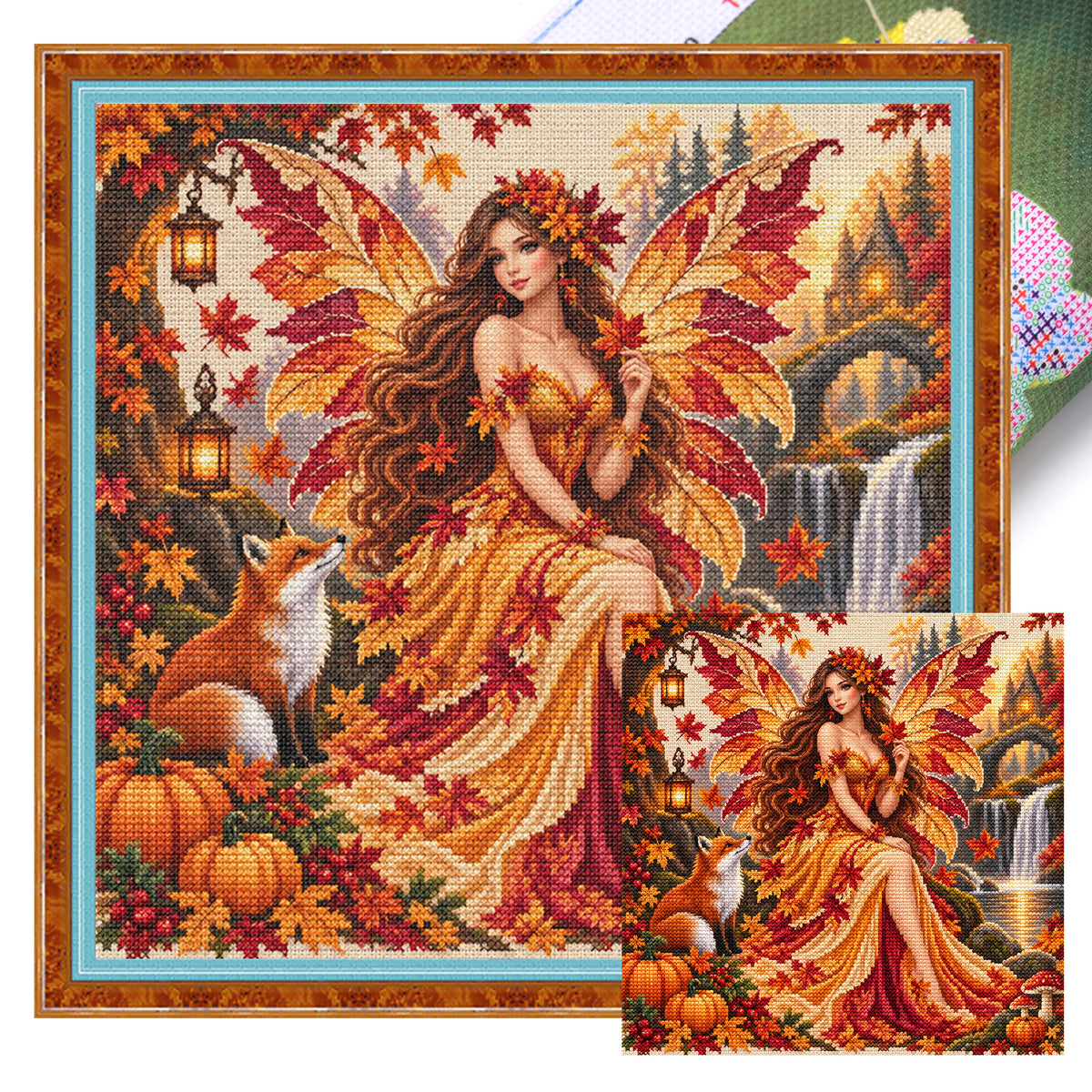 Autumn Fairy - Full 11CT Stamped Cross Stitch 45x45CM - Yishu