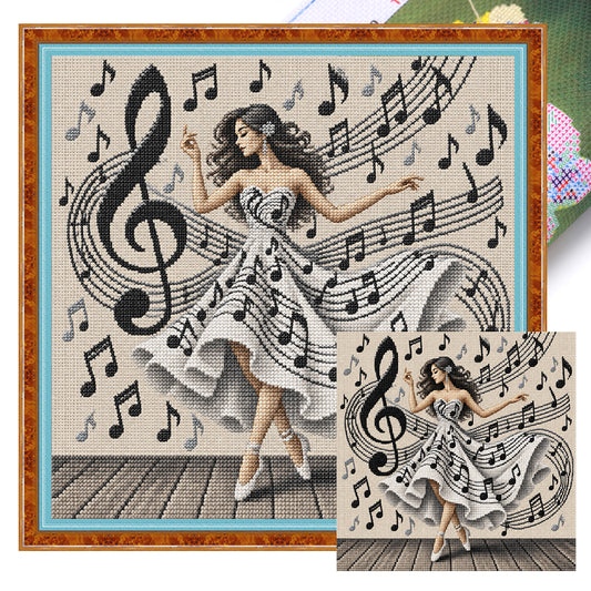 Musiktänzer – Vollständiges 11CT Stempel-Kreuzstichset 45x45 cm – Yishu