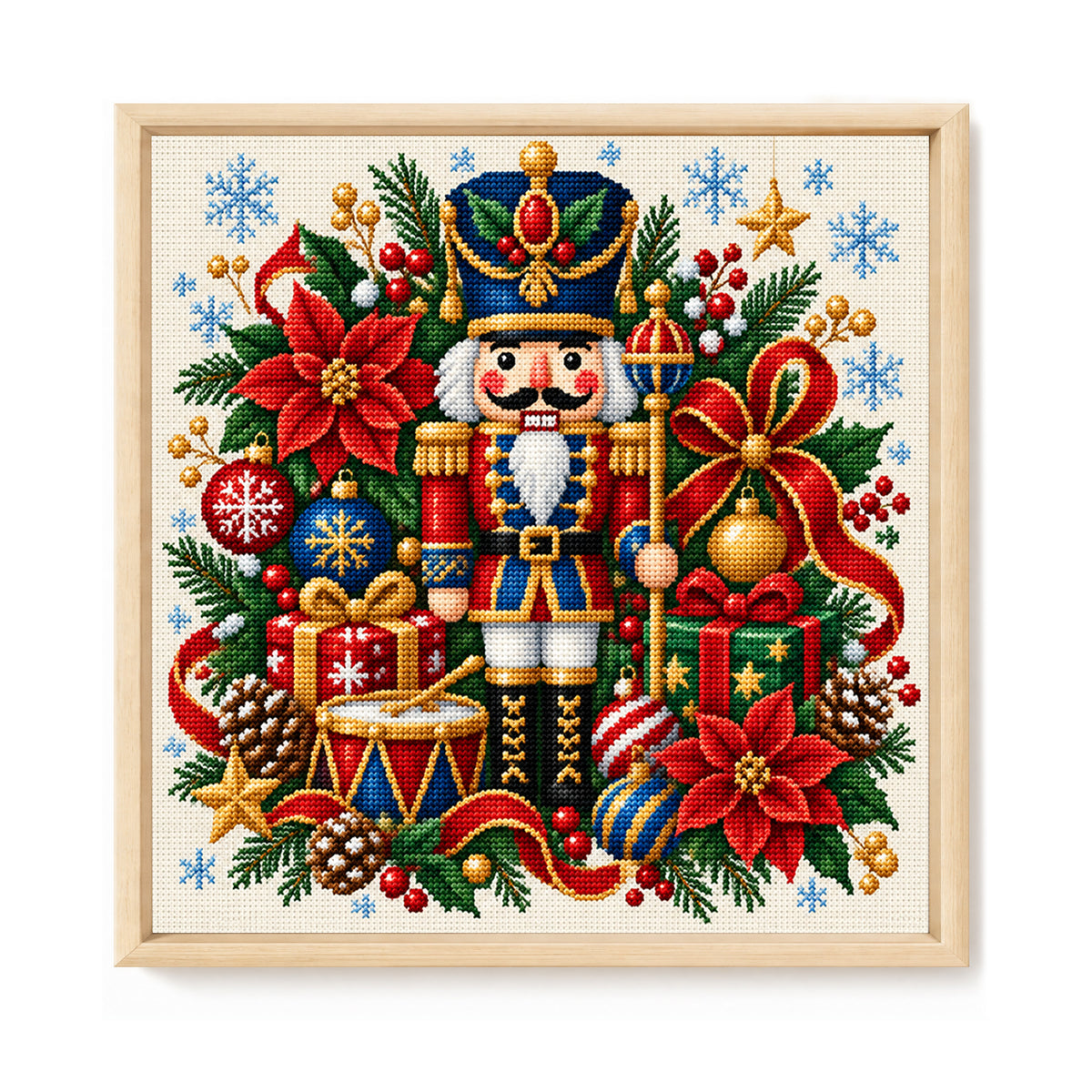 Nussknacker - Vollständiges 14CT Stempel-Kreuzstich-Set 40x40CM - Huacan