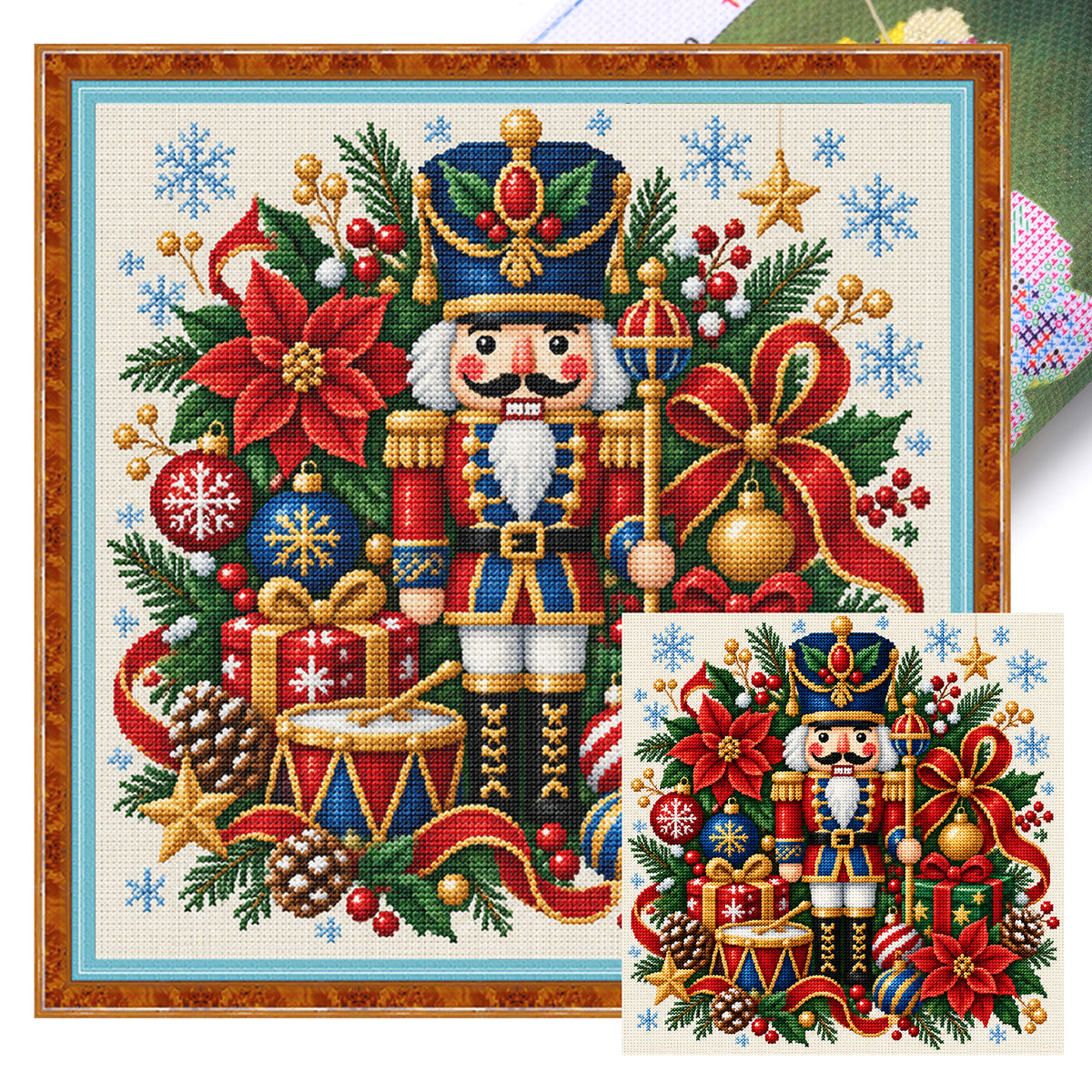 Nussknacker - Vollständiges 14CT Stempel-Kreuzstich-Set 40x40CM - Huacan
