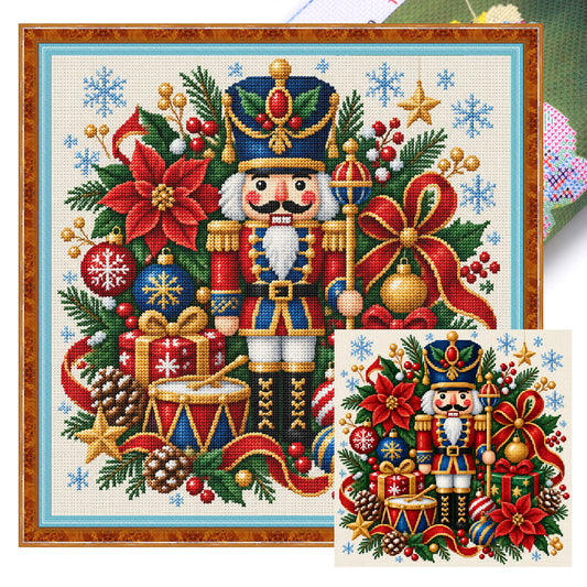 Nussknacker - Vollständiges 14CT Stempel-Kreuzstich-Set 40x40CM - Huacan