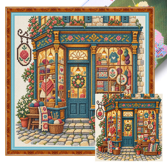 Handarbeitsgeschäft – Vollständiges 11CT Stempel-Kreuzstich-Set 45x45CM – Huacan