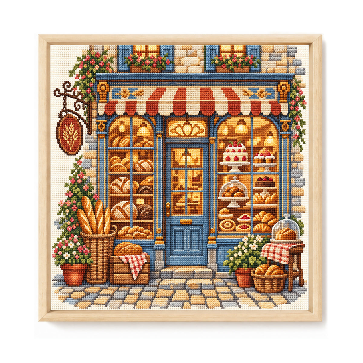Warme Bäckerei – Vollständiges 11CT Stempel-Stickpackung Kreuzstich 45x45CM – Huacan