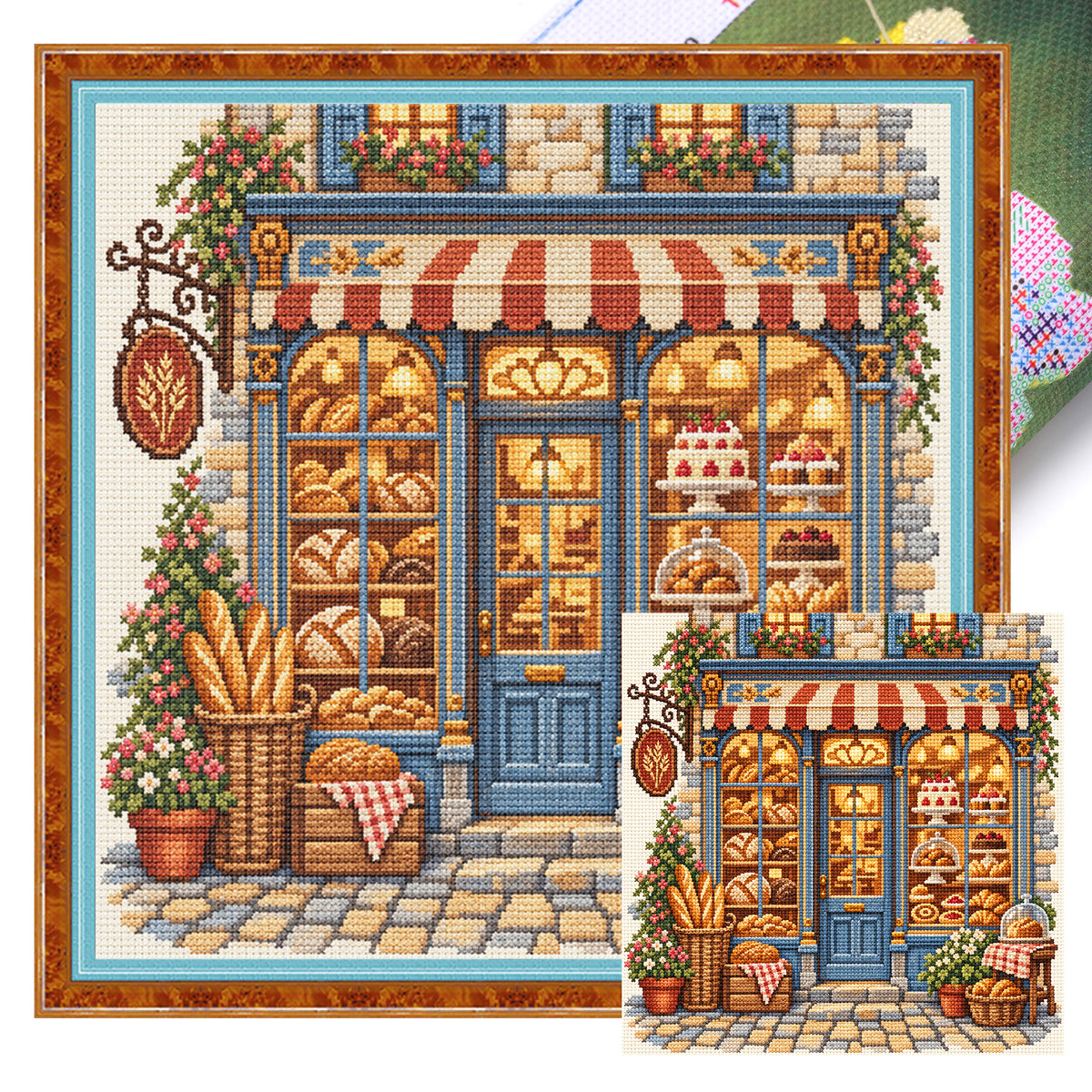 Warme Bäckerei – Vollständiges 11CT Stempel-Stickpackung Kreuzstich 45x45CM – Huacan