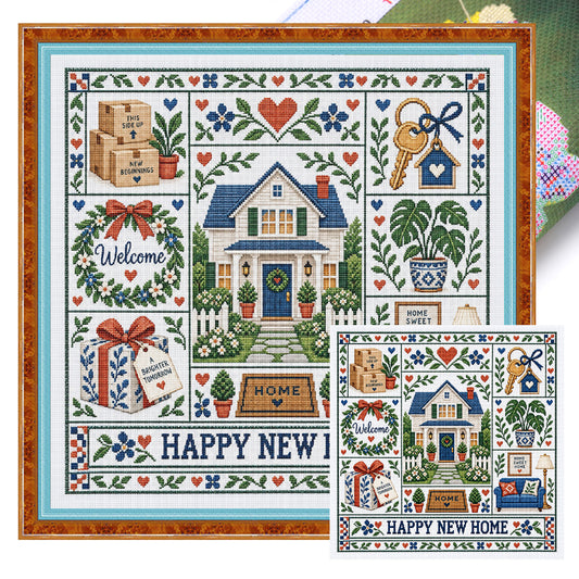 Einweihungsparty - Vollständiges 14CT gestempeltes Kreuzstich-Set 45x45CM - Huacan