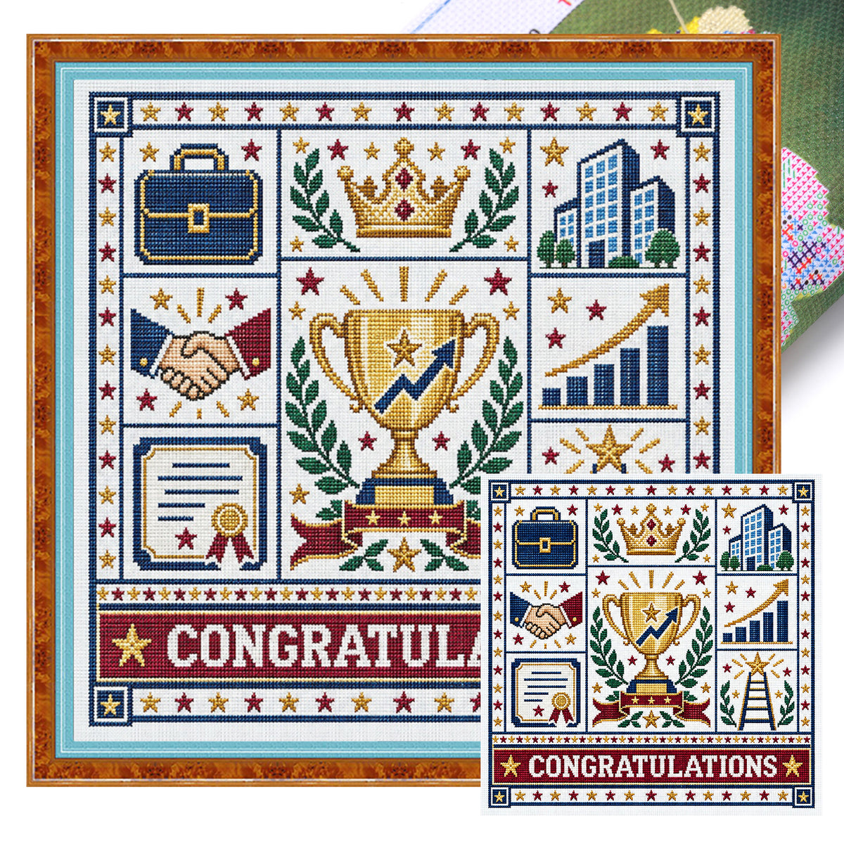 Congratulations On Promotion - Full 14CT Stamped Cross Stitch 45x45CM - Huacan