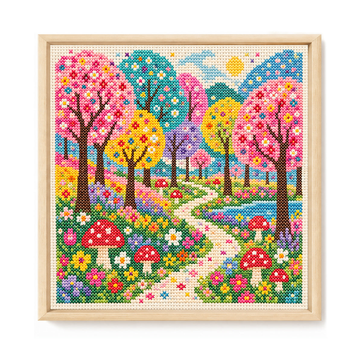 Fantasiewald - Vollständiges 11CT Stempel-Kreuzstich-Set 45x45CM - Huacan