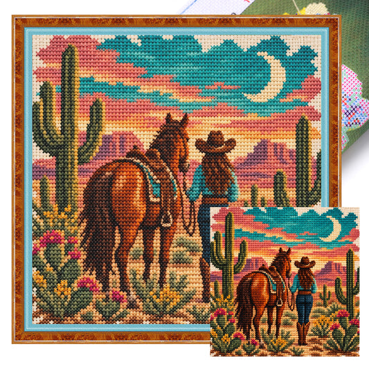 Wüstenreise - Vollständiges 11CT gestempeltes Kreuzstich-Set 40x40CM - Huacan