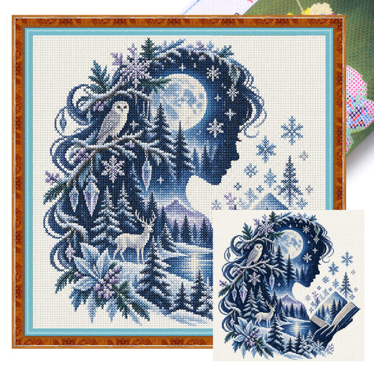 Wintertraum - Vollständiges 14CT gestempeltes Kreuzstichset 40x40CM - Huacan