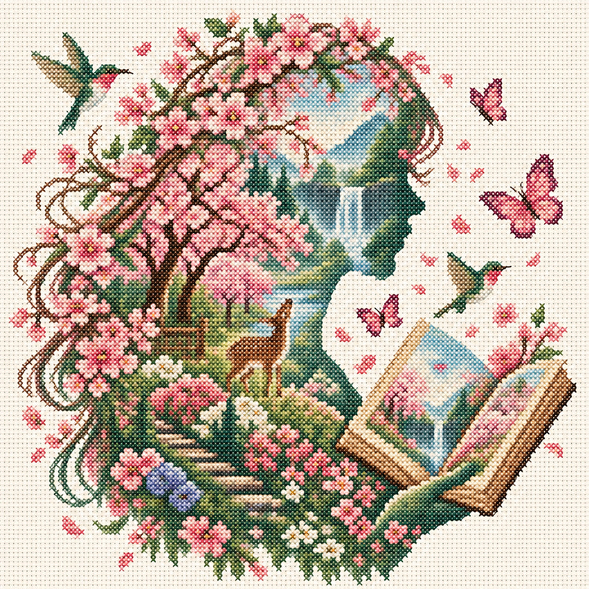 Frühlingsgeheimnis - Komplettes 14CT gestempeltes Kreuzstich-Set 40x40CM - Huacan