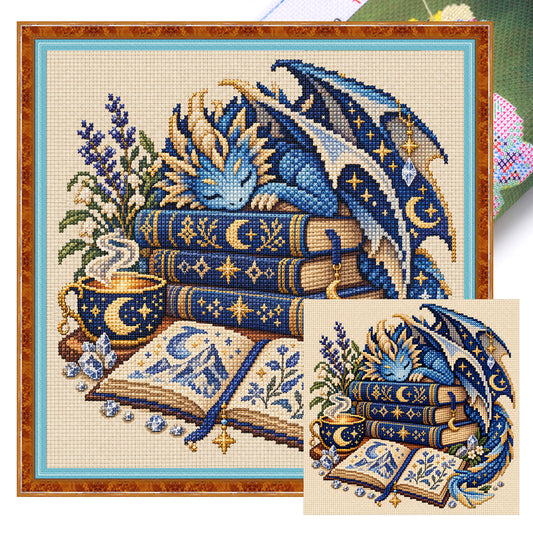 Monddrache - Vollständiges 11CT Stempel-Kreuzstichset 45x45CM - Huacan