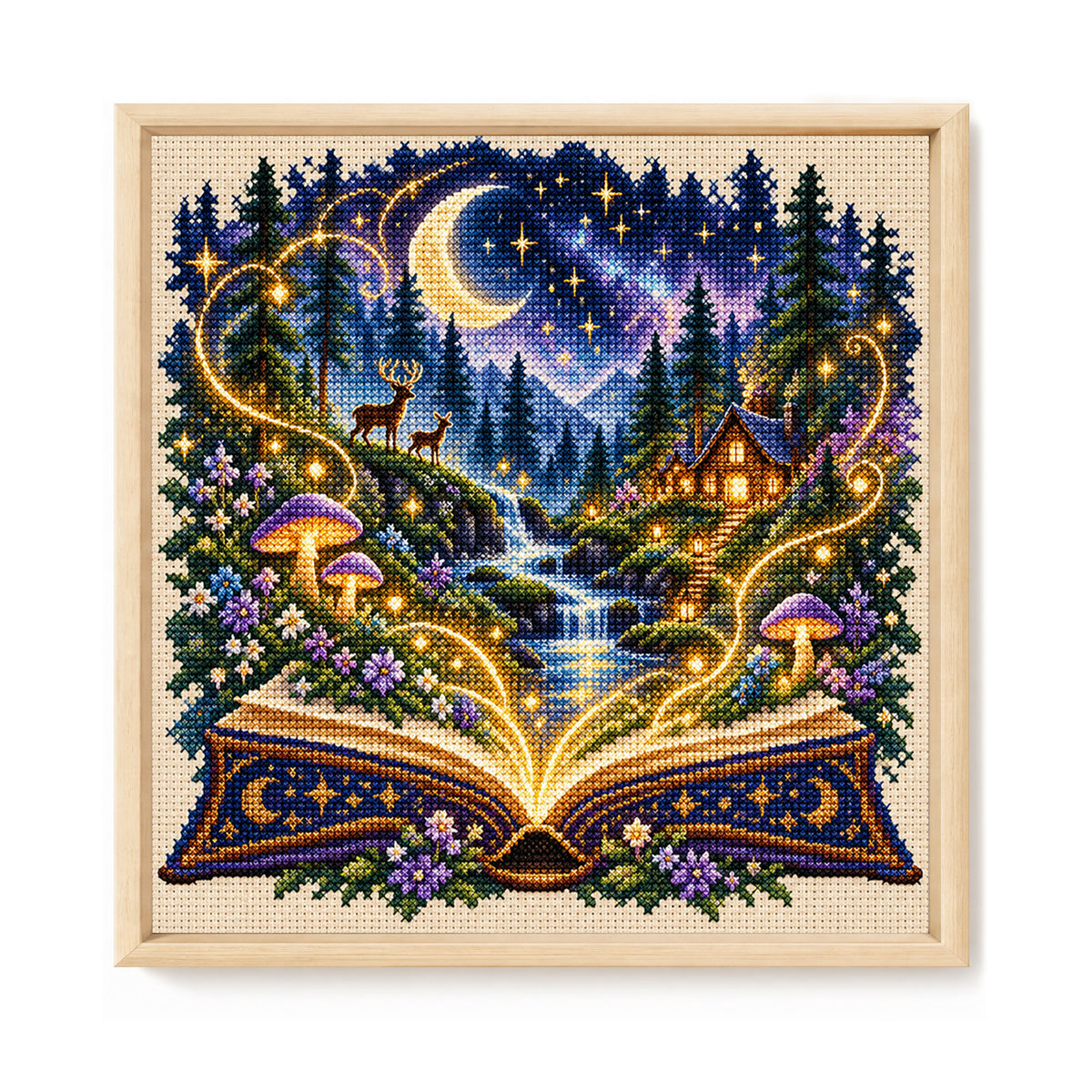 Forest Tale - Full 11CT Stamped Cross Stitch 45x45CM - Huacan