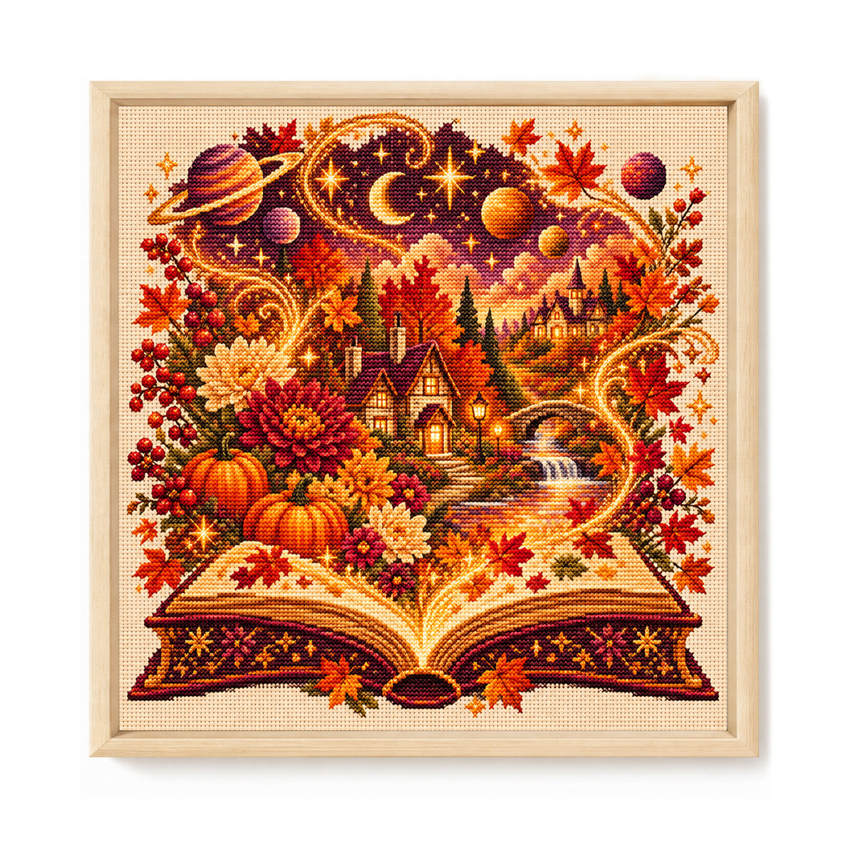Herbstreich - Vollständiges 11CT gestanztes Kreuzstichbild 45x45CM - Huacan