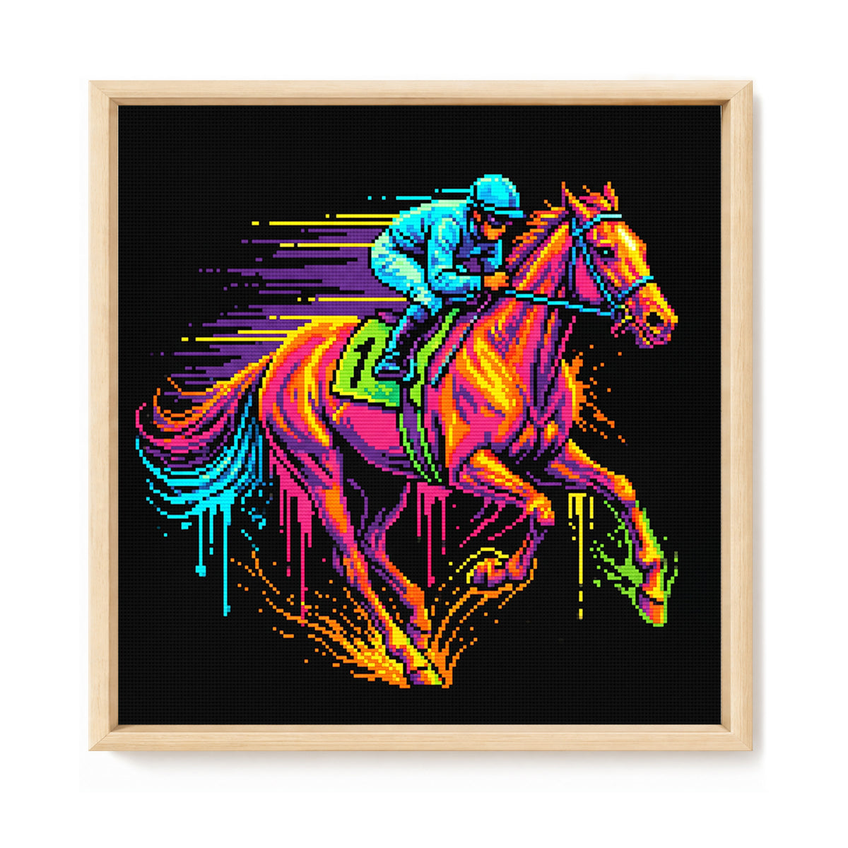 Reiten – Vollständiges 14CT gezähltes Kreuzstichset 30*30 cm – Yishu